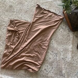 5 for $25 nude strapless maxi dress